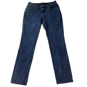 Earl Jean Women's Skinny Floral Vine Design Jeans Size 6- 28X28 Pre-Owned NICE